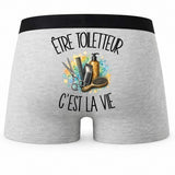Boxer Homme Être toiletteur c'est la vie – Impression au dos