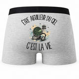 Boxer Homme Être aiguilleur du ciel c'est la vie – Impression au dos