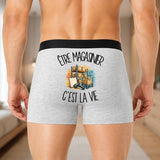 Boxer Homme Être magasinier c'est la vie – Impression au dos