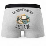 Boxer Homme Être assistante de direction c'est la vie – Impression au dos