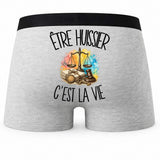 Boxer Homme Être huissier c'est la vie – Impression au dos
