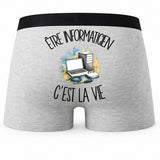 Boxer Homme Être informaticien c'est la vie – Impression au dos