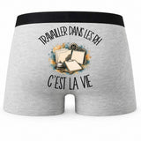 Boxer Homme Travailler dans les RH c'est la vie – Impression au dos