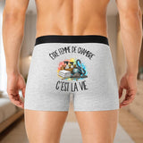 Boxer Homme Être femme de chambre c'est la vie – Impression au dos