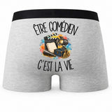 Boxer Homme Être comédien c'est la vie – Impression au dos