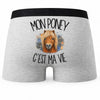 Boxer Homme Mon poney c'est ma vie – Impression au dos