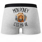 Boxer Homme Mon poney c'est ma vie – Impression au dos
