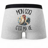 Boxer Homme Mon coq c'est ma vie – Impression au dos