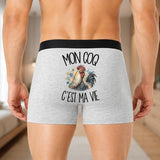 Boxer Homme Mon coq c'est ma vie – Impression au dos