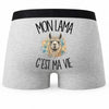 Boxer Homme Mon lama c'est ma vie – Impression au dos
