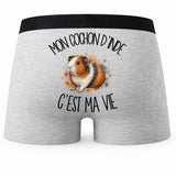 Boxer Homme Mon cochon d'Inde c'est ma vie – Impression au dos