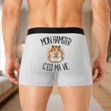 Boxer Homme Mon hamster c'est ma vie – Impression au dos