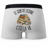 Boxer Homme Le club de lecture c'est la vie – Impression au dos