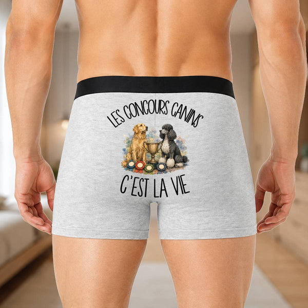 Boxer Homme Les concours canins c'est la vie – Impression au dos