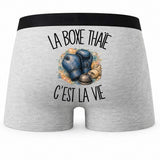 Boxer Homme La boxe thaïe c'est la vie – Impression au dos