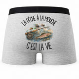 Boxer Homme La pêche à la mouche c'est la vie – Impression au dos