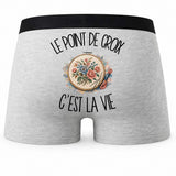 Boxer Homme Le point de croix c'est la vie – Impression au dos