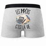 Boxer Homme Les impôts c'est la vie – Impression au dos