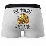 Boxer Homme Être apicultrice c'est la vie – Impression au dos
