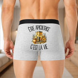 Boxer Homme Être apicultrice c'est la vie – Impression au dos