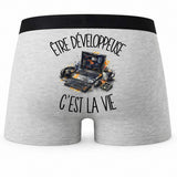Boxer Homme Être développeuse c'est la vie – Impression au dos