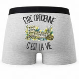 Boxer Homme Être opticienne c'est la vie – Impression au dos