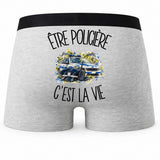 Boxer Homme Être policière c'est la vie – Impression au dos
