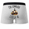 Boxer Homme Être sommelière c'est la vie – Impression au dos