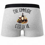 Boxer Homme Être sommelière c'est la vie – Impression au dos