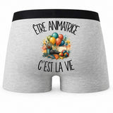 Boxer Homme Être animatrice c'est la vie – Impression au dos