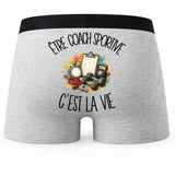Boxer Homme Être coach sportive c'est la vie – Impression au dos