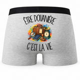 Boxer Homme Être douanière c'est la vie – Impression au dos