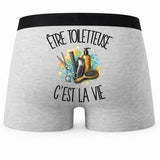 Boxer Homme Être toiletteuse c'est la vie – Impression au dos