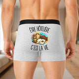 Boxer Homme Être hôtelière c'est la vie – Impression au dos