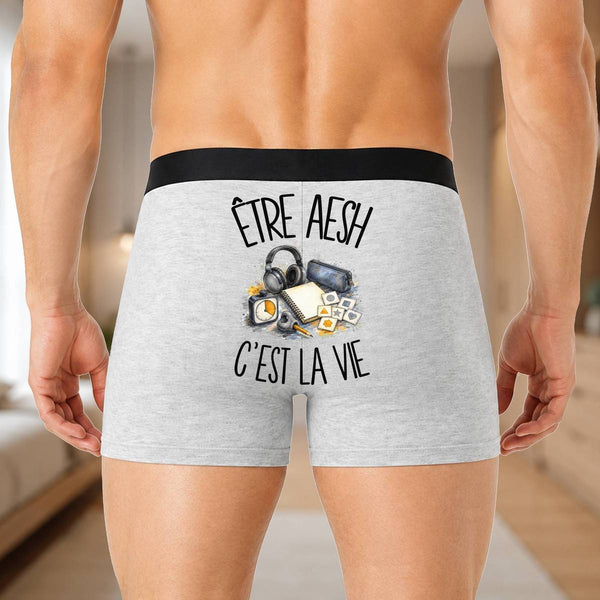 Boxer Homme Être AESH c'est la vie – Impression au dos