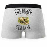 Boxer Homme Être berger c'est la vie – Impression au dos