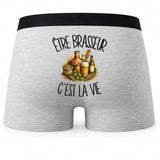 Boxer Homme Être brasseur c'est la vie – Impression au dos