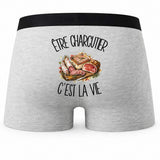 Boxer Homme Être charcutier c'est la vie – Impression au dos