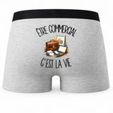 Boxer Homme Être commercial c'est la vie – Impression au dos