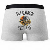 Boxer Homme Être couvreur c'est la vie – Impression au dos