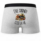 Boxer Homme Être cuisinier c'est la vie – Impression au dos