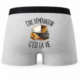 Boxer Homme Être déménageur c'est la vie – Impression au dos