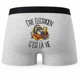 Boxer Homme Être électricien c'est la vie – Impression au dos