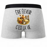 Boxer Homme Être éleveur c'est la vie – Impression au dos