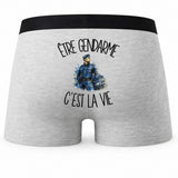 Boxer Homme Être gendarme c'est la vie – Impression au dos