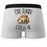 Boxer Homme Être glacier c'est la vie – Impression au dos