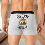 Boxer Homme Être glacier c'est la vie – Impression au dos