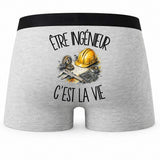Boxer Homme Être ingénieur c'est la vie – Impression au dos