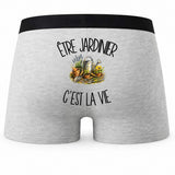 Boxer Homme Être jardinier c'est la vie – Impression au dos