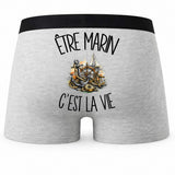 Boxer Homme Être marin c'est la vie – Impression au dos